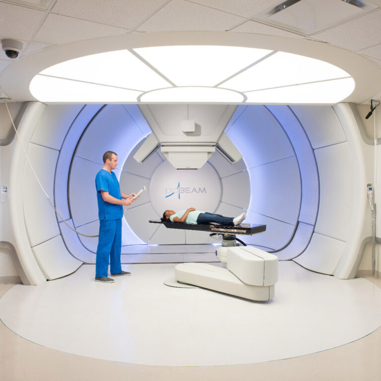 Paiten having proton beam therapy for spine and sarcomas